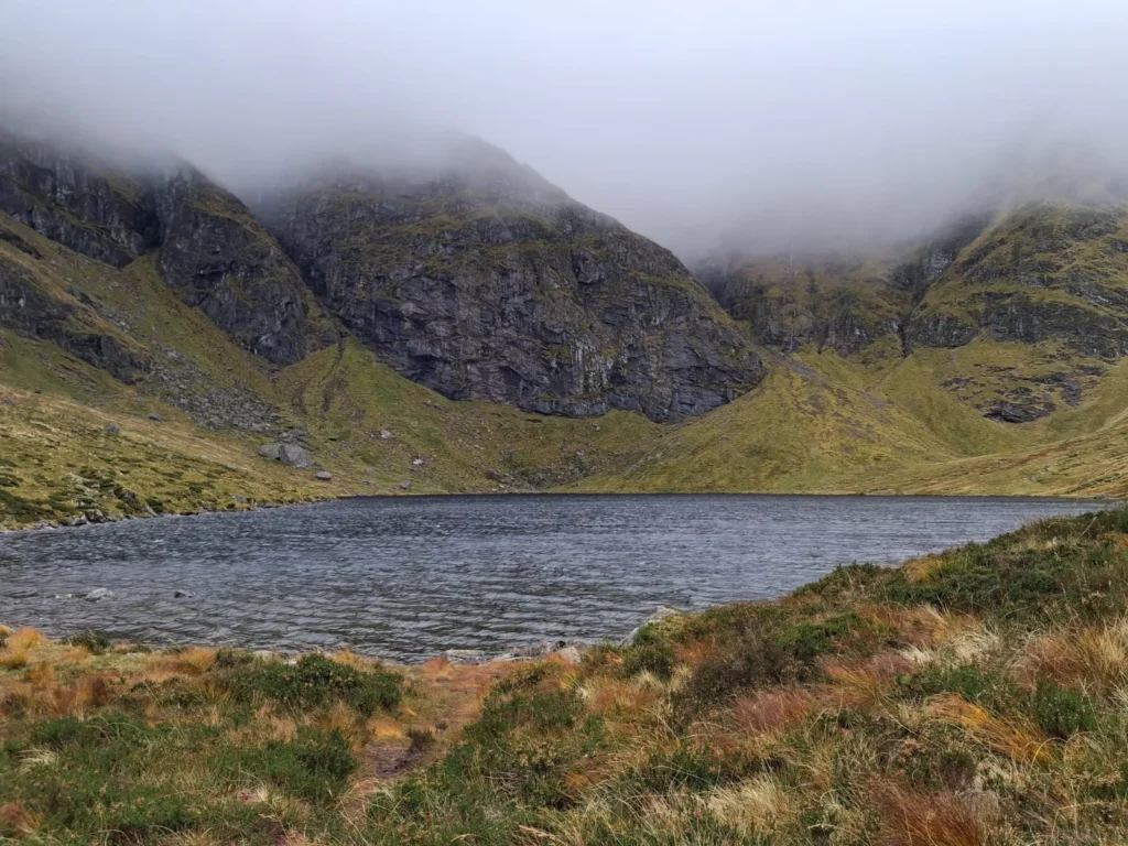 Lochan a Choire below the cliffs of Coire Ardair, Creag Meagaidh